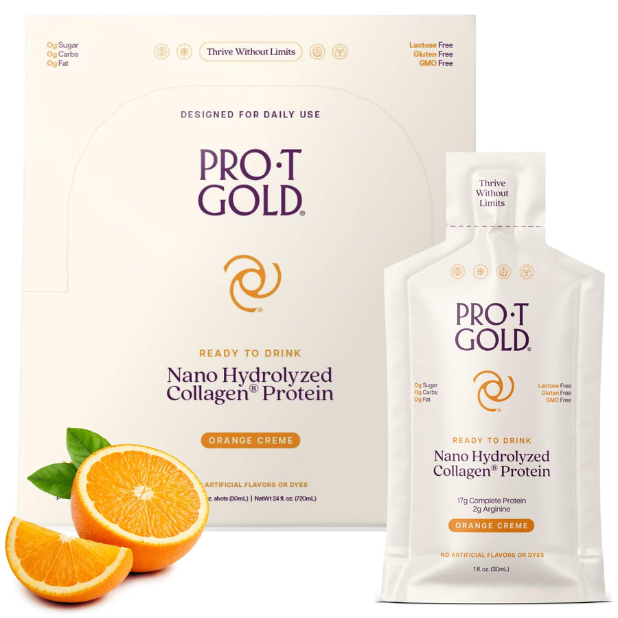 ProT GOLD Liquid Collagen Protein Shot, Orange Creme, 1 fl oz, 24 Count