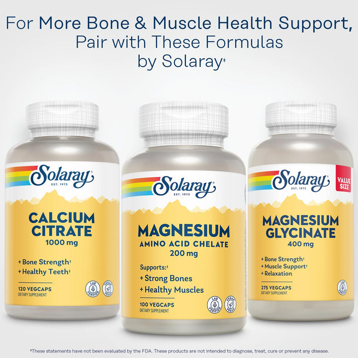 SOLARAY Magnesium Capsules, 200 mg, 100 Count