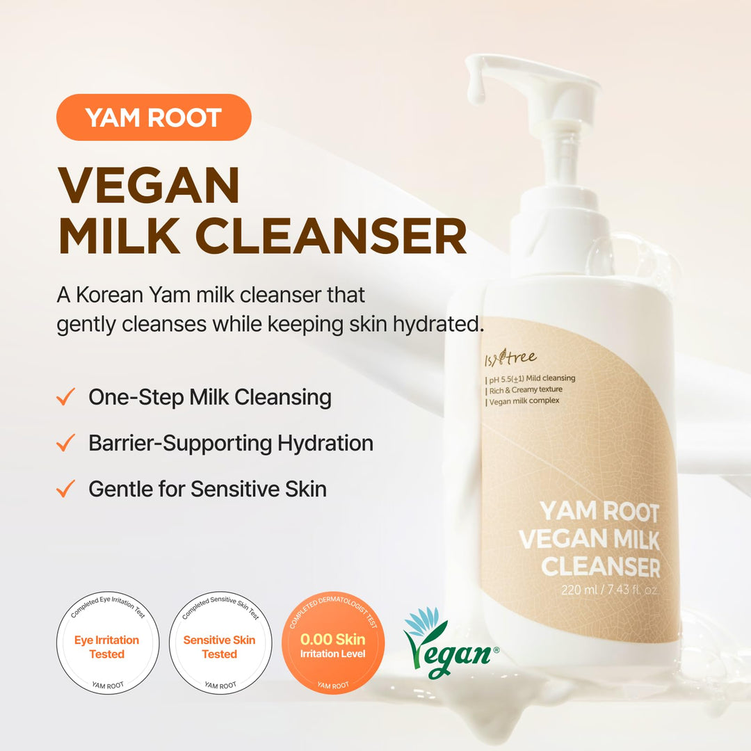 IsNtree Yam Root Vegan Milk Cleanser, 7.43 fl oz