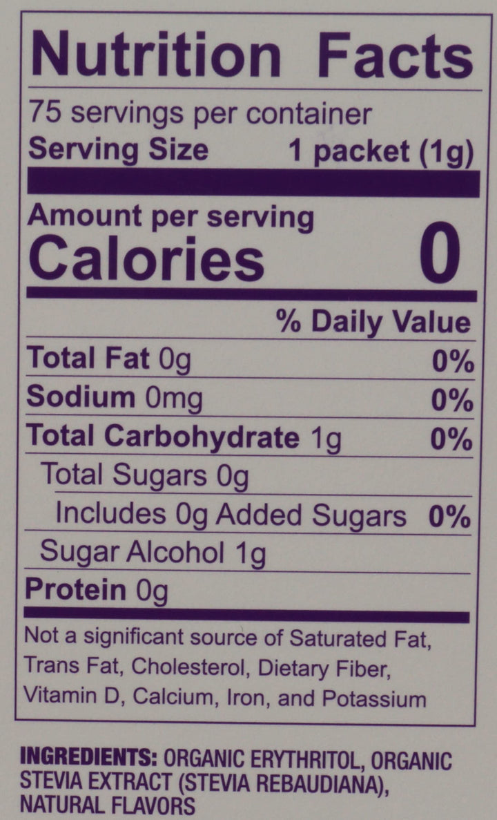 Wholesome Organic Stevia Sweetener, 75 Count