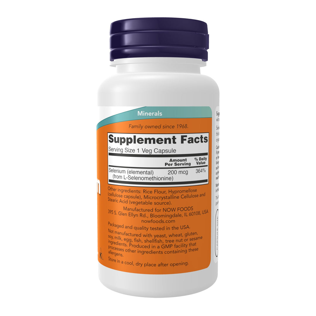 NOW Selenium 200 mcg, 90 Count