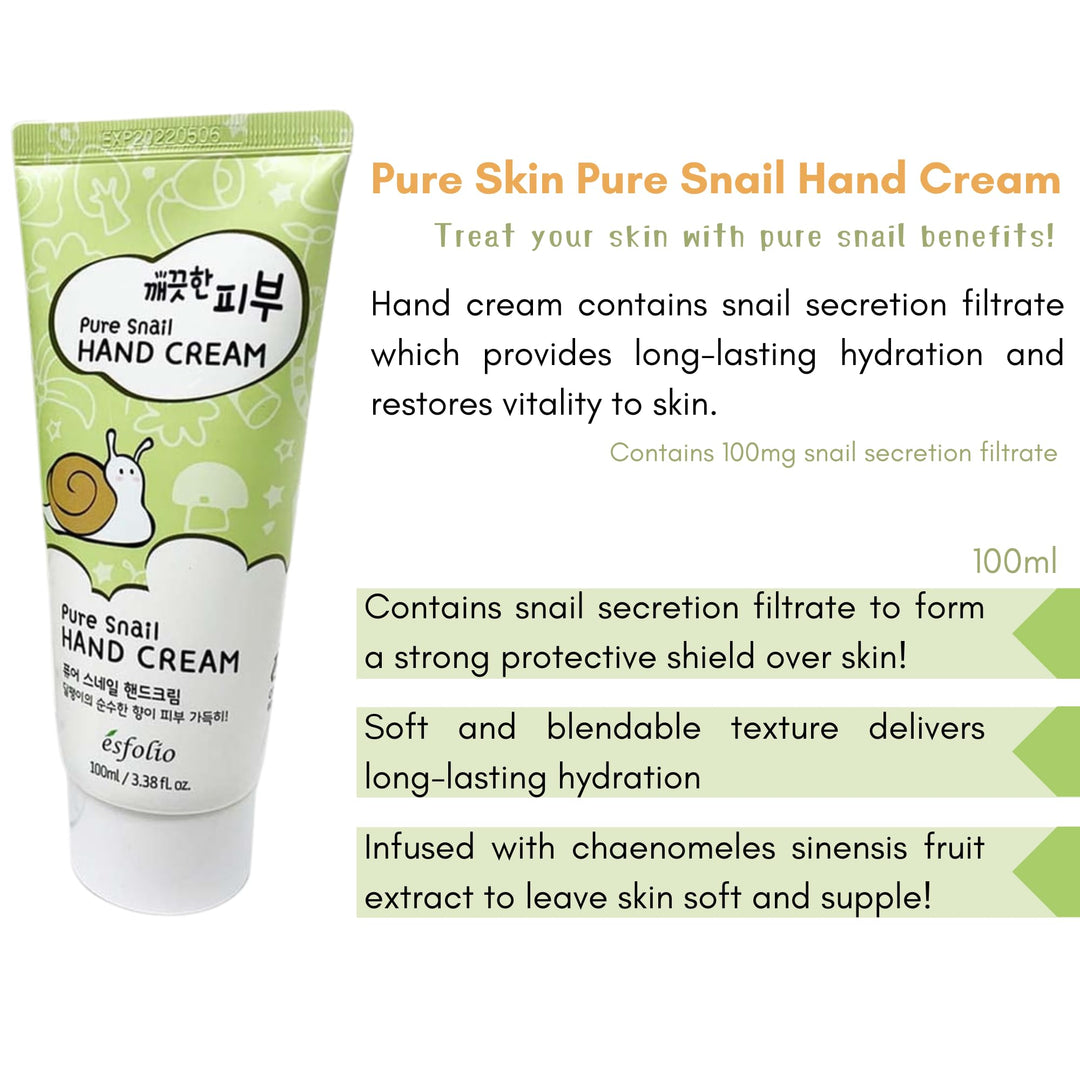 esfolio Pure Snail Hand Cream, 100 ml