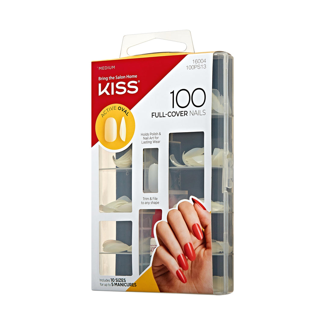 KISS Full Cover Oval Nails, 100 Count