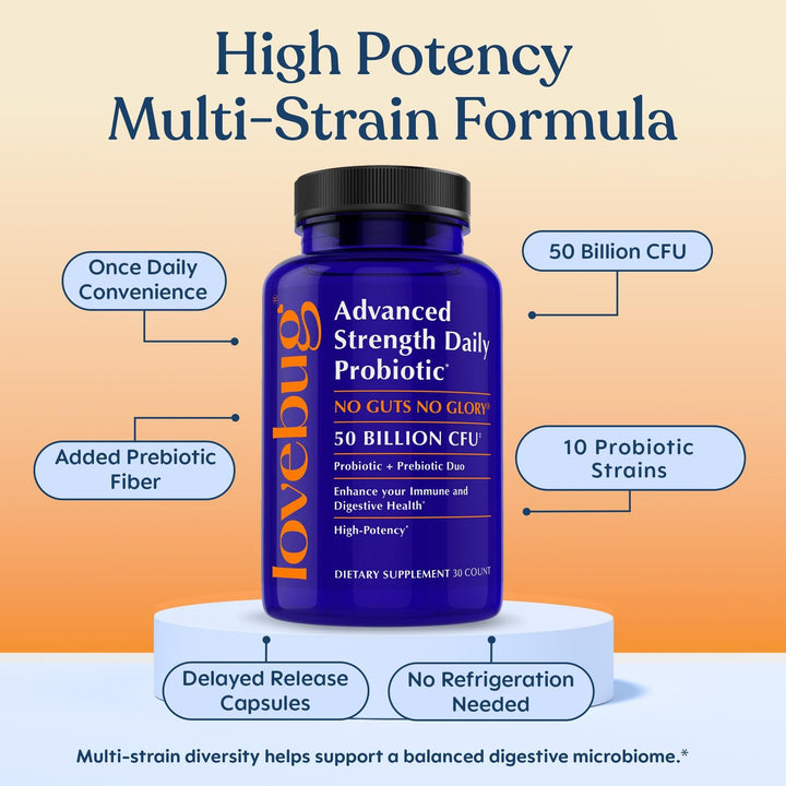 LoveBug Probiotics Maximum Strength Supplement, 50 Billion CFU