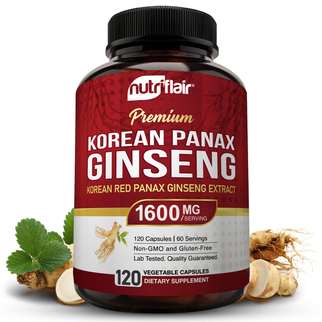 NutriFlair Korean Red Panax Ginseng, 1600 mg, 120 Count