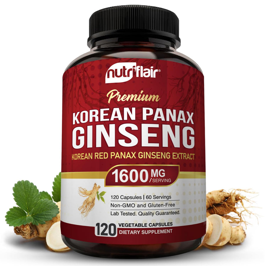 NutriFlair Korean Red Panax Ginseng, 1600 mg, 120 Count