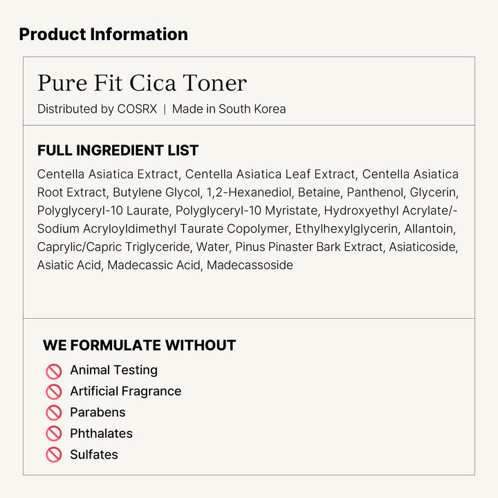 COSRX Pure Fit Cica Toner, 150 ml