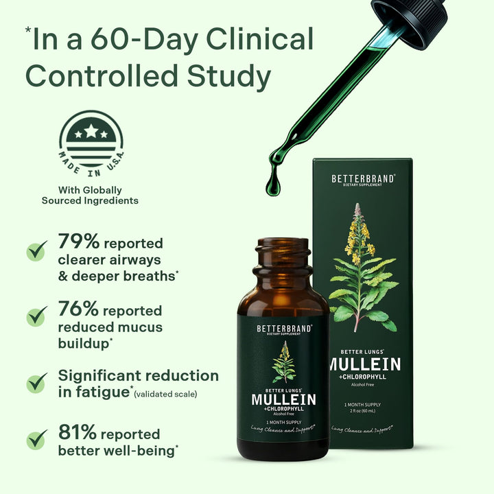 Betterbrand Mullein Drops, Alcohol-Free, Chlorophyll