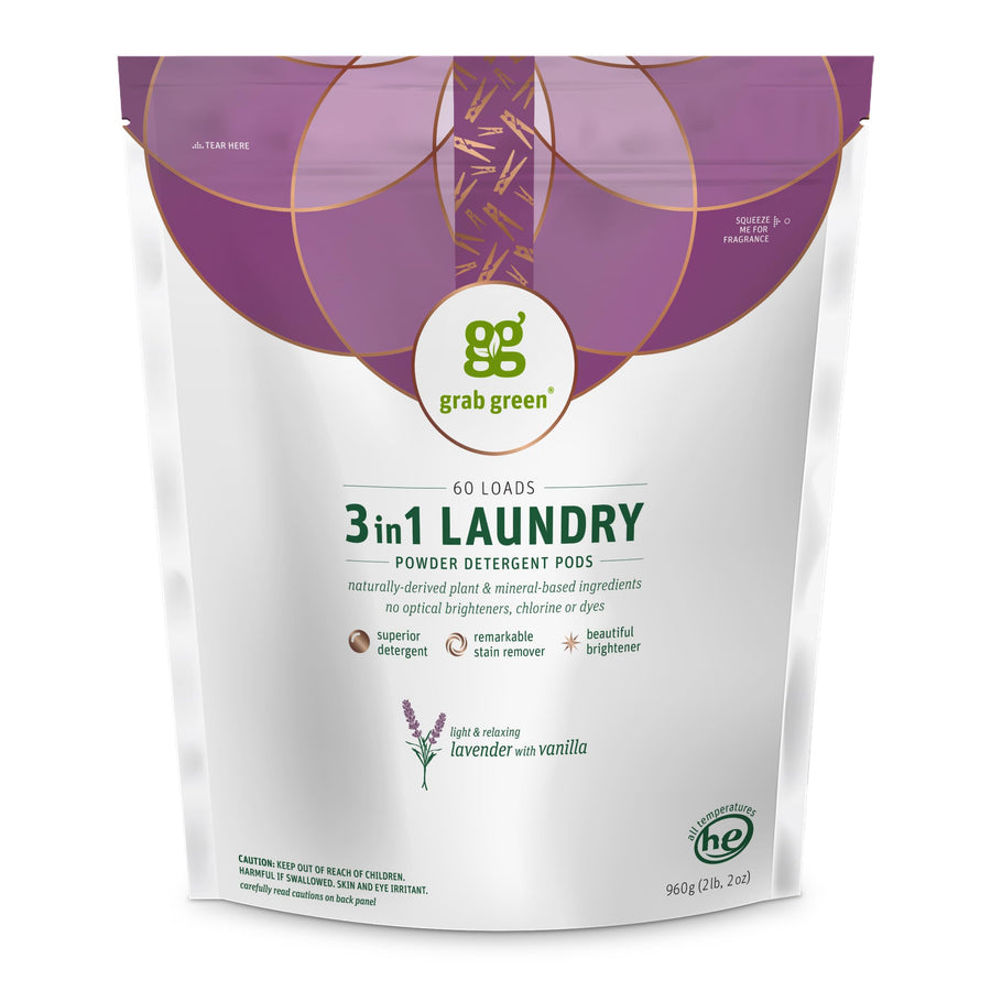 Grab Green Laundry Detergent Pods, Lavender Vanilla, 60 Count