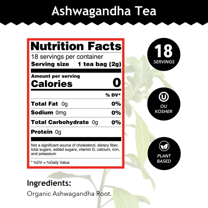 Buddha Teas Ashwagandha Root Tea, 18 Count