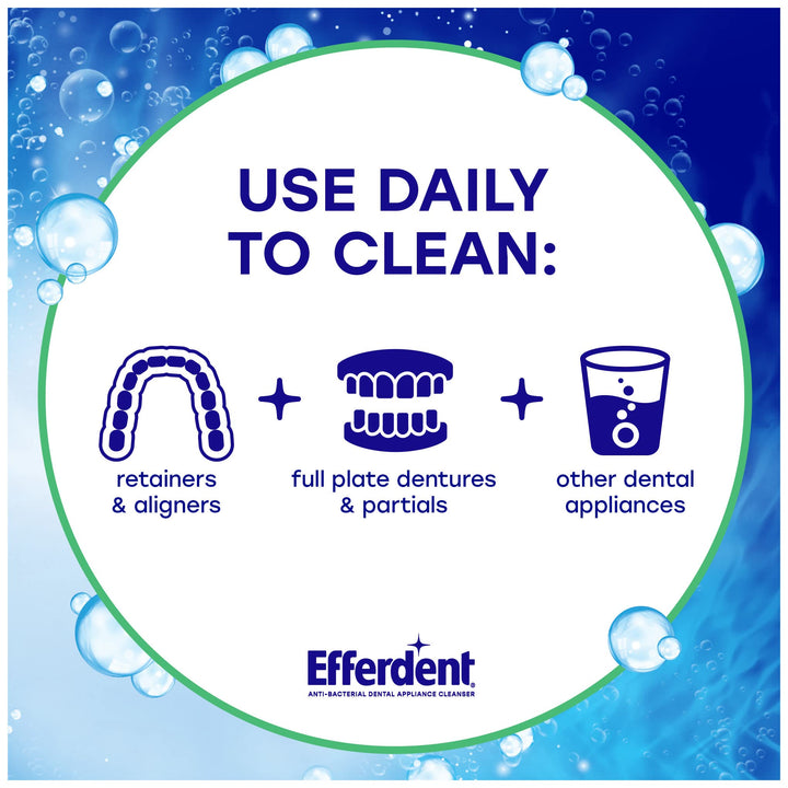 Efferdent Retainer and Denture Cleaning Tablets, Minty Fresh, 126 Count