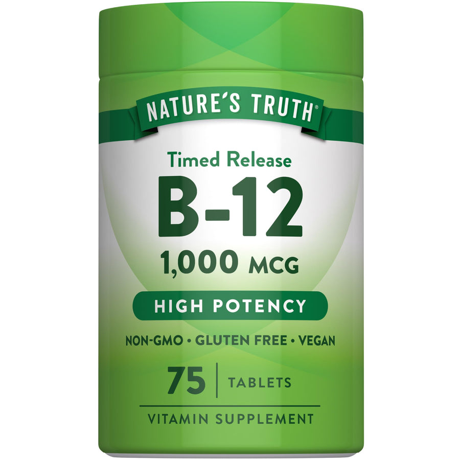 Nature's Truth Vitamin B-12 Tablets, 1000 mcg, Time Release, 75 Count