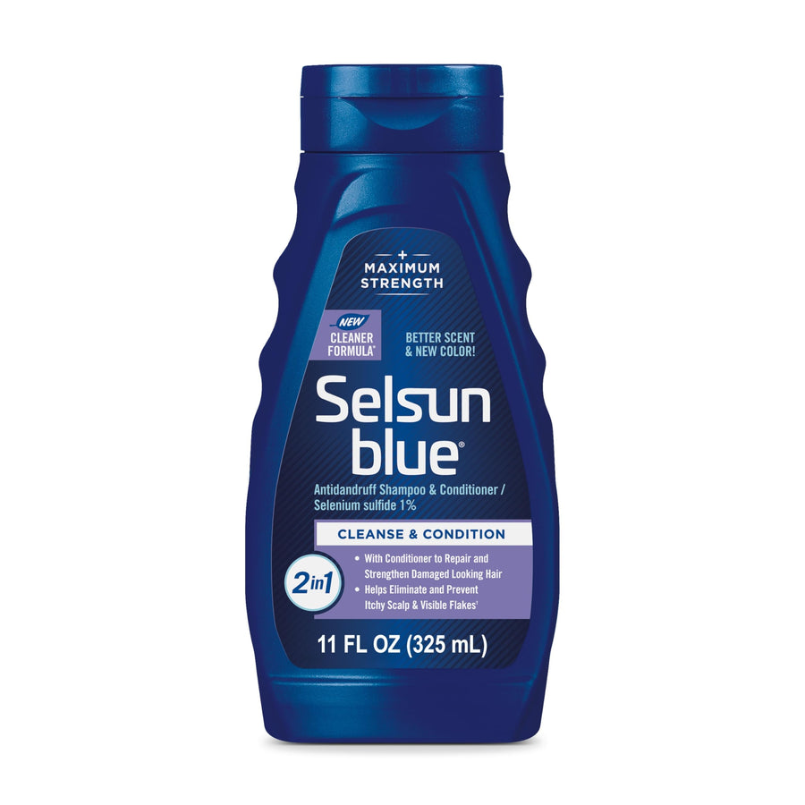 Selsun Blue 2-in-1 Anti-Dandruff Shampoo And Conditioner, Maximum Strength, 11 fl oz