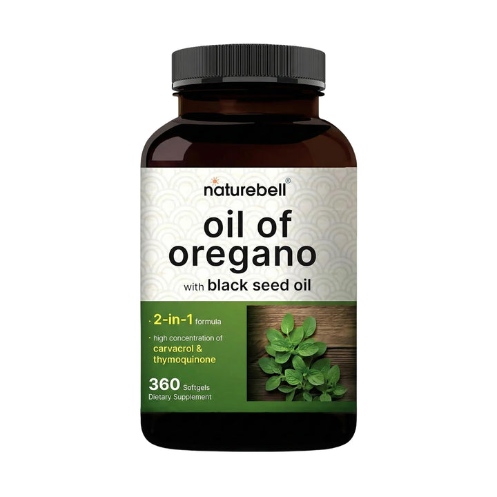 NatureBell Oil of Oregano With Black Seed Oil Softgels, 360 Count
