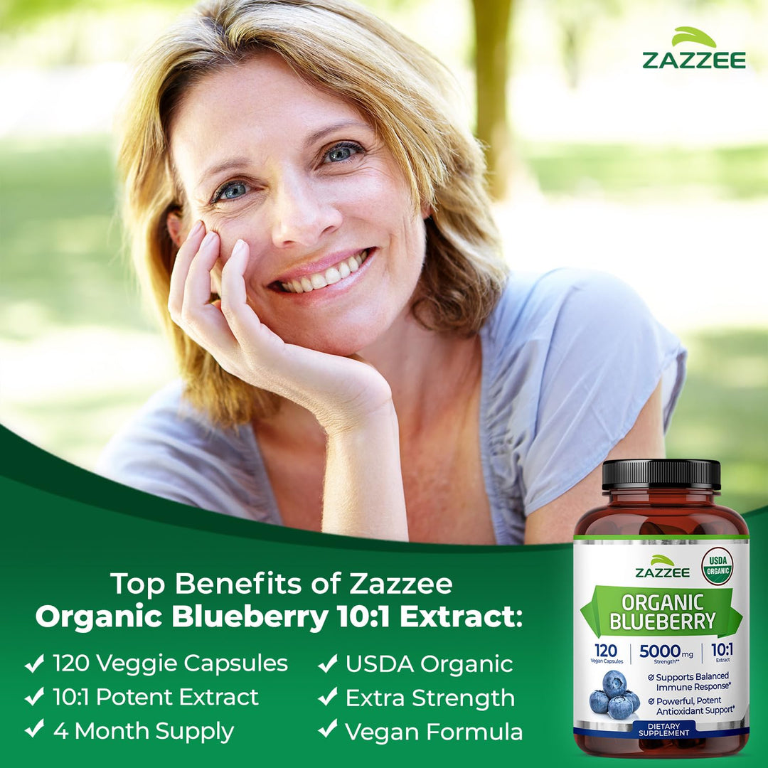 Zazzee Blueberry Extract, 5000 mg, 120 Count