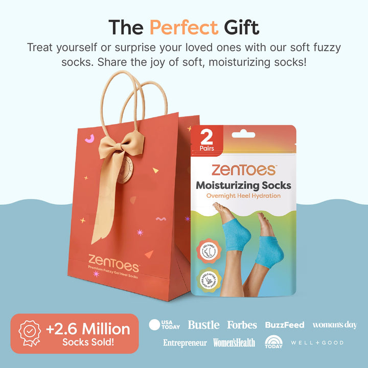 ZenToes Moisturizing Fuzzy Sleep Socks, Blue, Regular