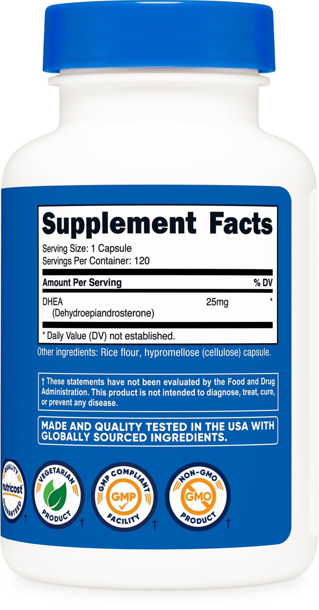 Nutricost DHEA 25 mg, 120 Count