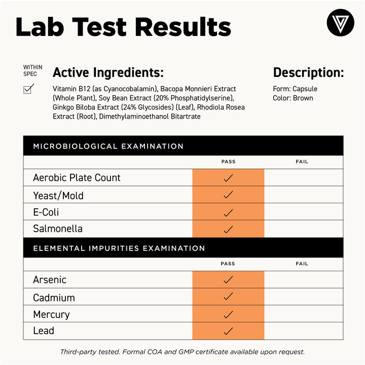 Vital Vitamins Brain Supplement And Nootropics Booster