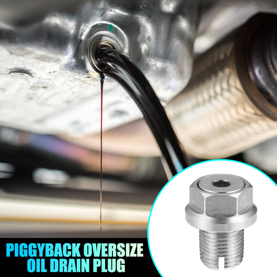 X AUTOHAUX Oil Drain Plug Thread Repair Kit, M14.1-1.25 x 15mm, Silver Tone