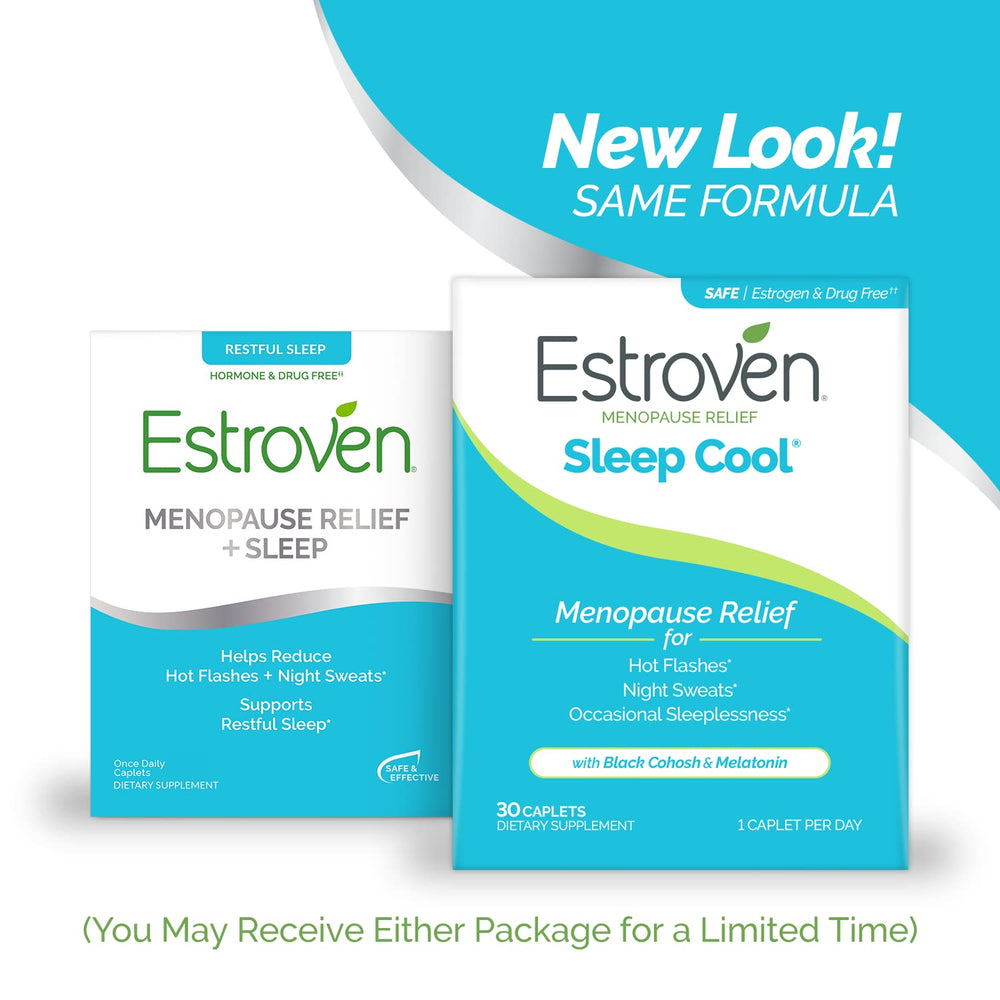 Estroven Sleep Cool for Hot Flash & Night Sweats Menopause Relief, 30 Count