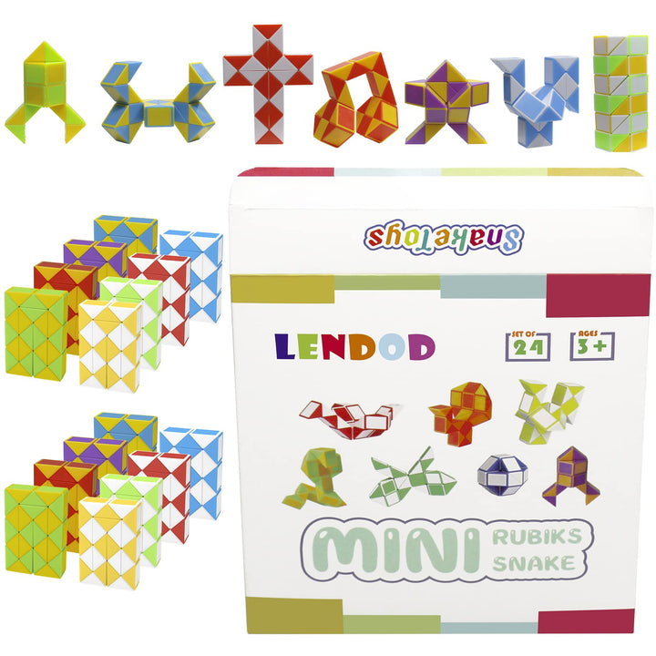 LENDOD Mini Fidget Snake Cube Twist Puzzle, 24 Count