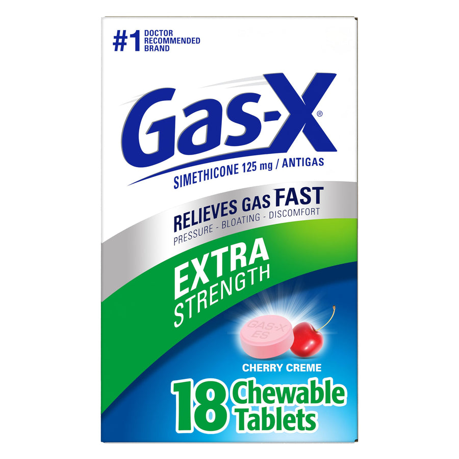 Gas-X Extra Strength Chewable Tablets, Cherry, 18 Count