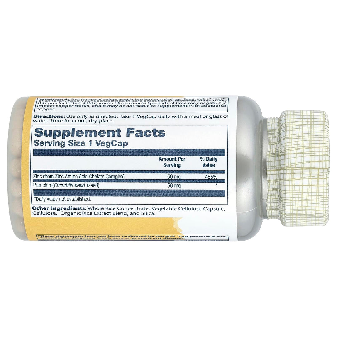 SOLARAY Zinc, 50 mg, 100 Count