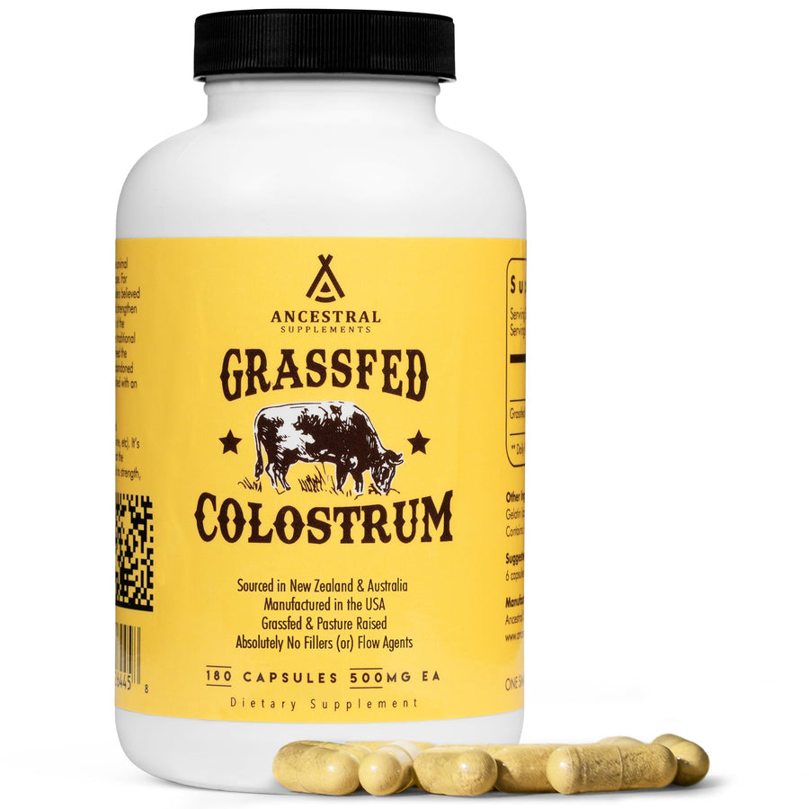 Ancestral Supplements Grass Fed Beef Colostrum, 3000 mg, 180 Count