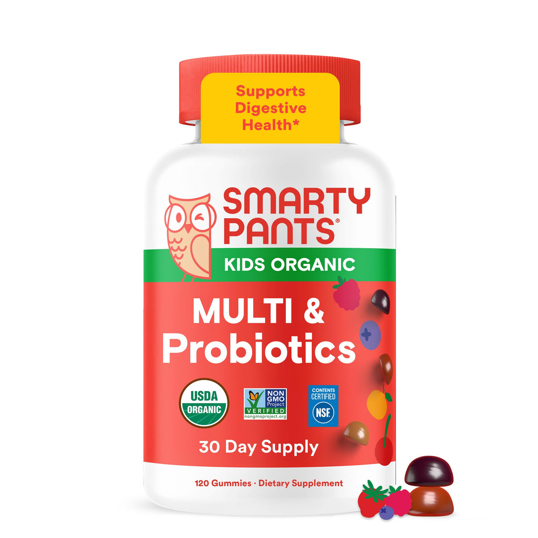 SmartyPants Organic Kids Multi & Probiotic Gummies, 120 Count