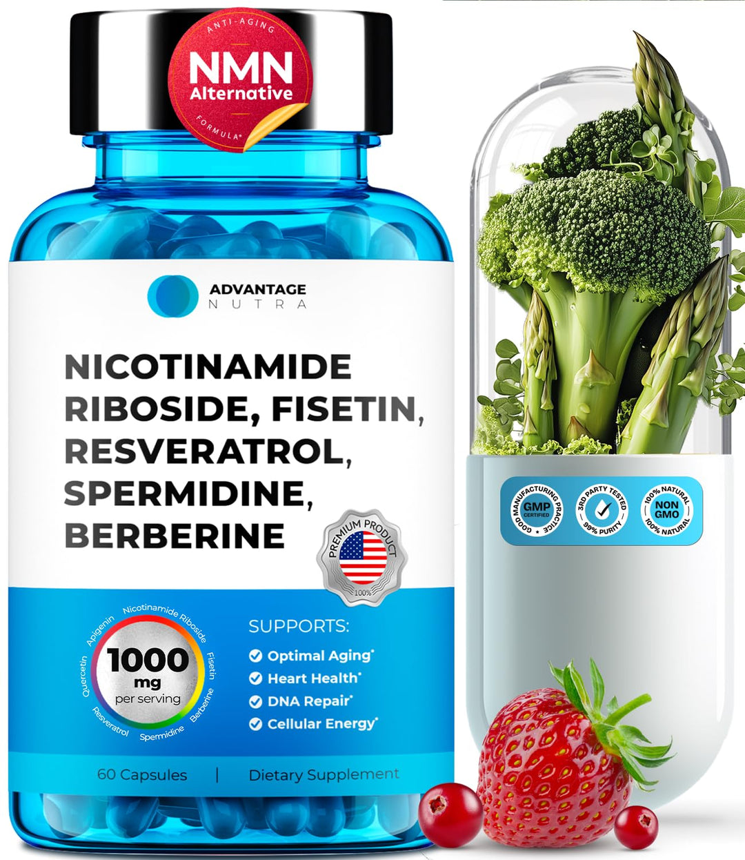 AdvantageNutra Liposomal Nicotinamide Riboside, 60 Count