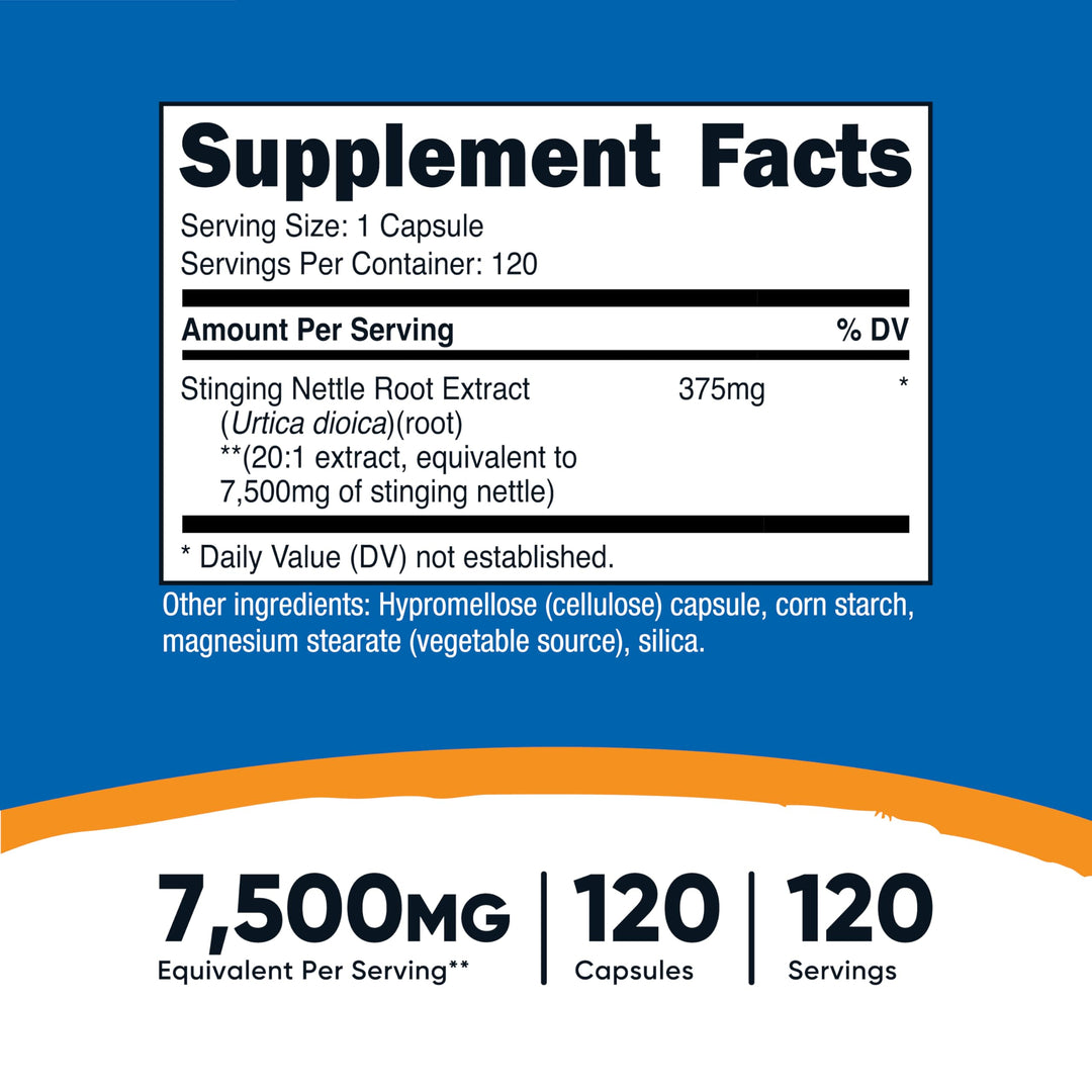 Nutricost Stinging Nettle Root Extract, 7500 mg, 120 Count