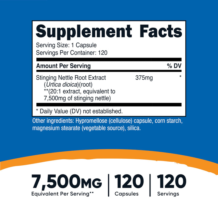Nutricost Stinging Nettle Root Extract, 7500 mg, 120 Count