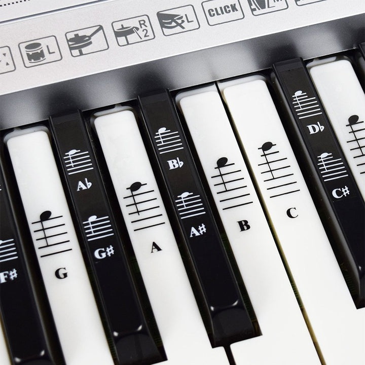 QMG Piano and Keyboard Music Note Stickers, Full Set