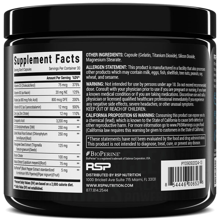 RSP NUTRITION Prime T, 30 Servings