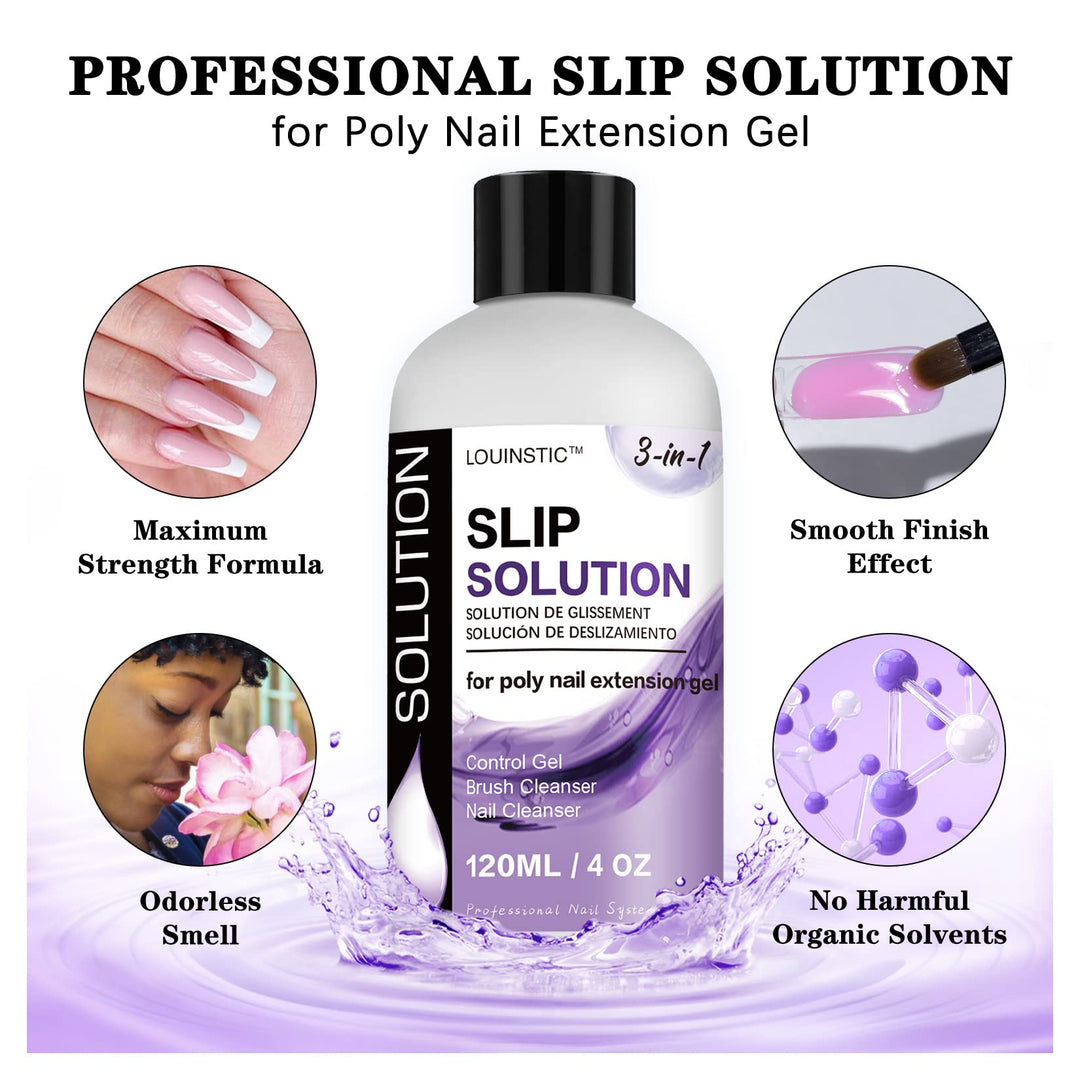 LOUINSTIC Slip Solution For Poly Extension Gel, 4 fl oz