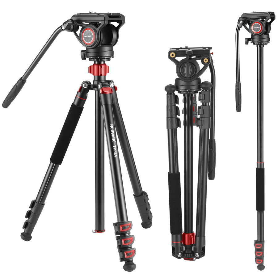 NEEWER TP72A Fluid Head Video Tripod Monopod, 72 in