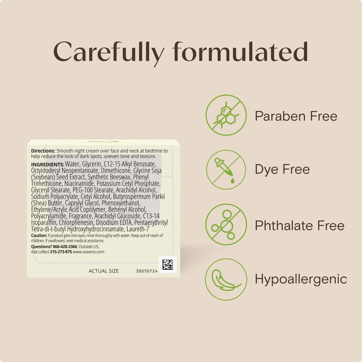 Aveeno Positively Radiant Moisturizing Face & Neck Night Cream, 1.7 oz