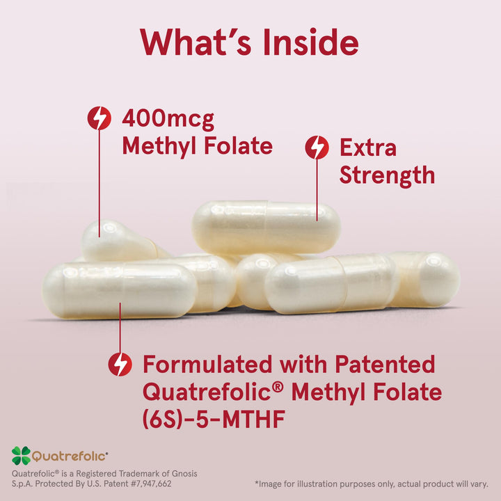 Jarrow Formulas Extra Strength Methyl Folate, 400 mcg, 60 Count