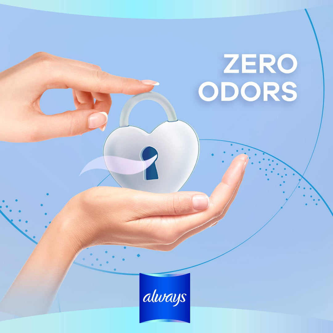 Always Zero Feel Day Sanitary Pads With Wings, Size 3, 14 Count