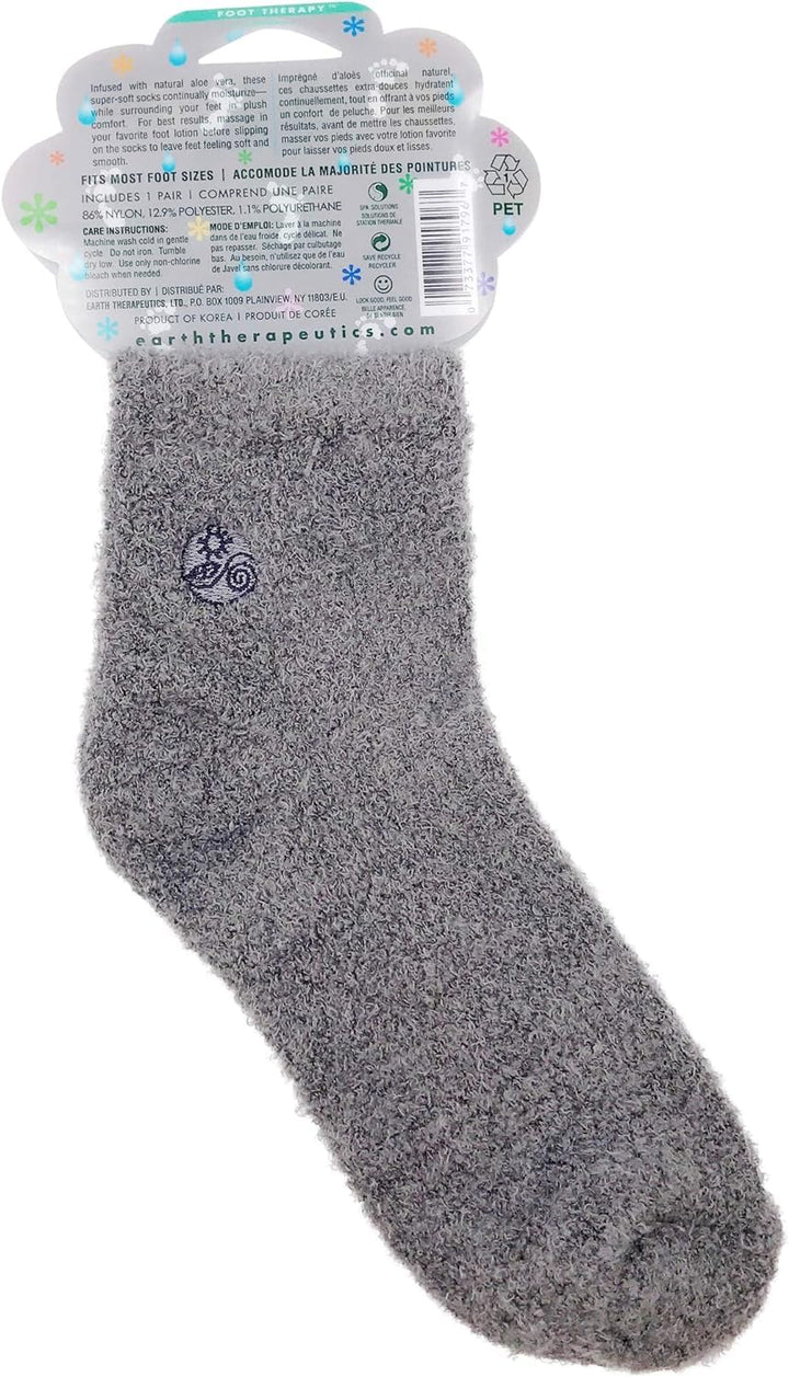 Earth Therapeutics Aloe Socks, Grey, 1 Pack