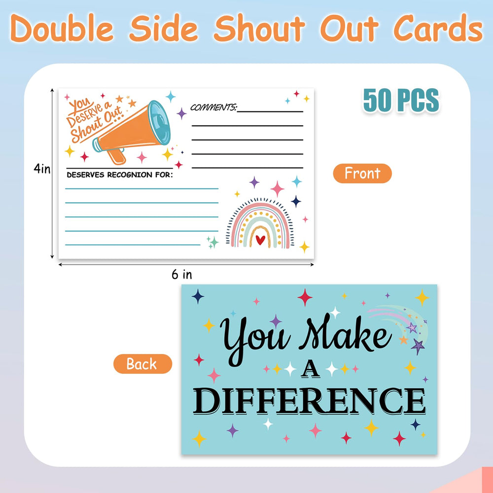 SULICRE Shout Out Cards, White, 50 Count