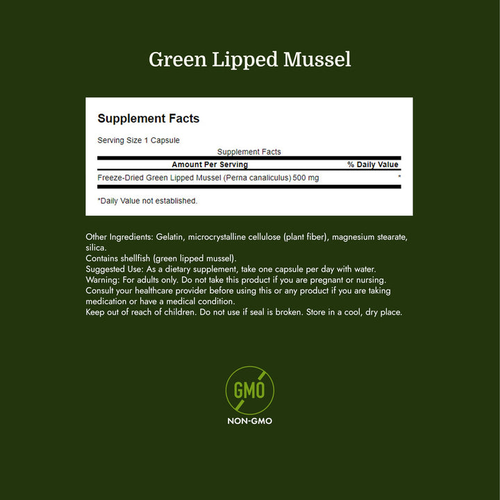 Swanson Green Lipped Mussel, 500 mg, 60 Count