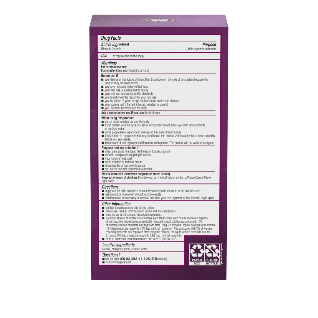 Rogaine Women's Minoxidil 2% Topical Solution, 1 Month Supply