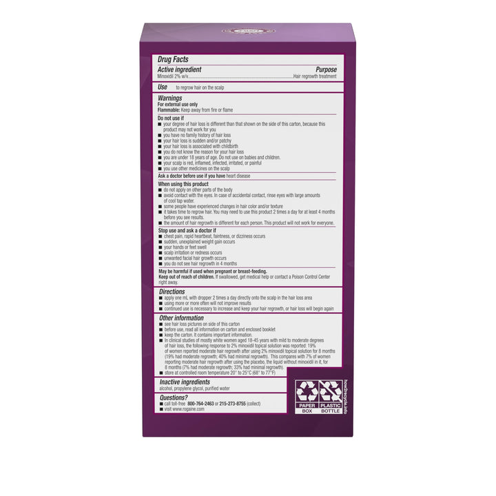 Rogaine Women's Minoxidil 2% Topical Solution, 1 Month Supply