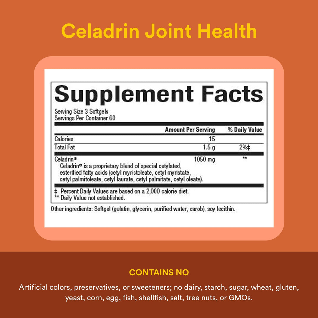 Natural Factors Celadrin Joint Health Softgels, 180 Count