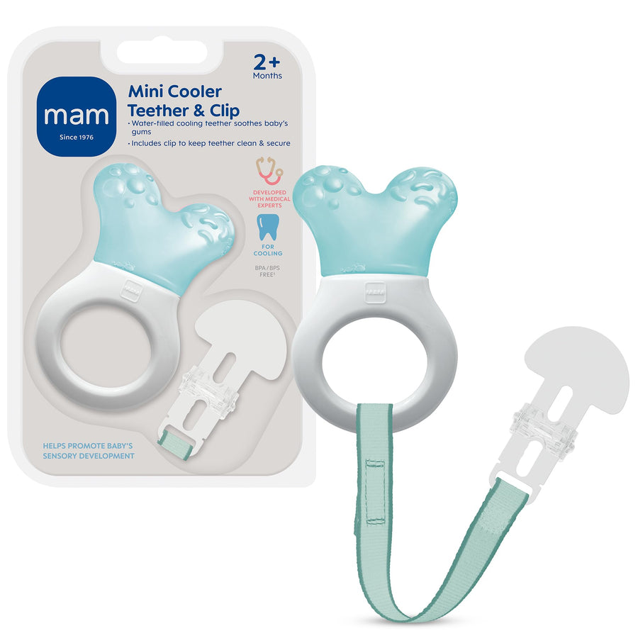 MAM Mini Cooler Teether And Clip, Boy, 1 Count