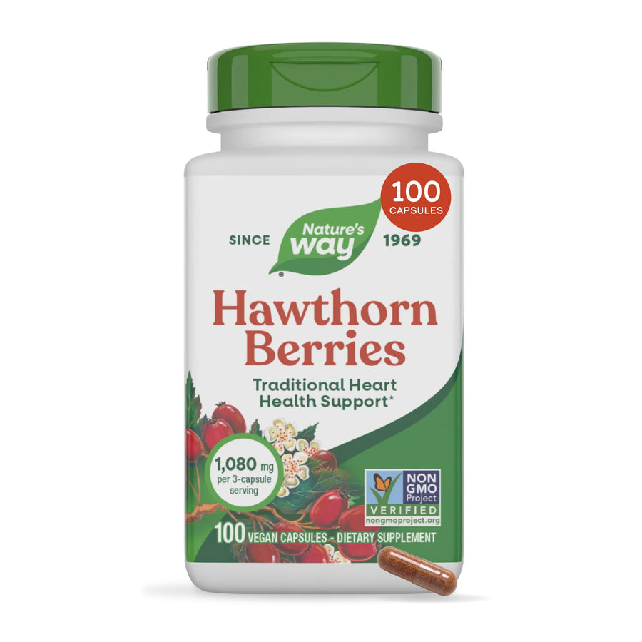 Nature's Way Hawthorn Berries, 100 Count