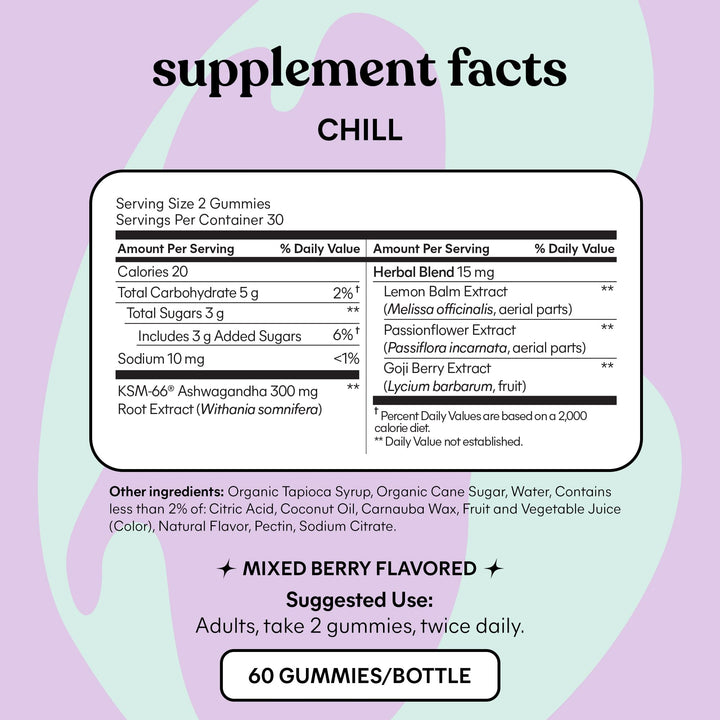 Lemme Chill Stress Relief Gummies, 60 Count