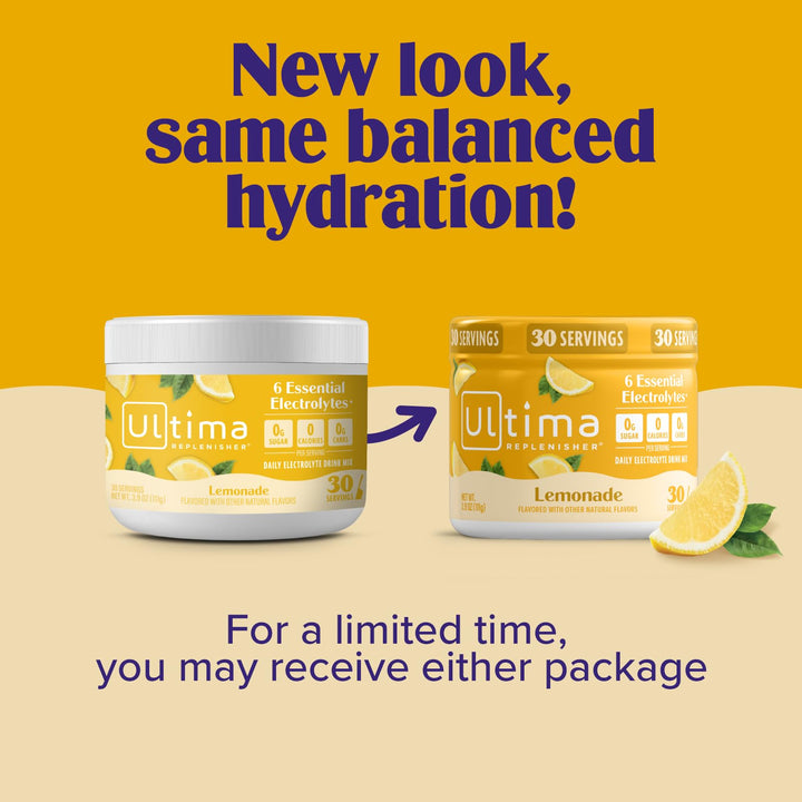 Ultima Replenisher Hydration Electrolyte Powder, Lemonade, 30 Servings