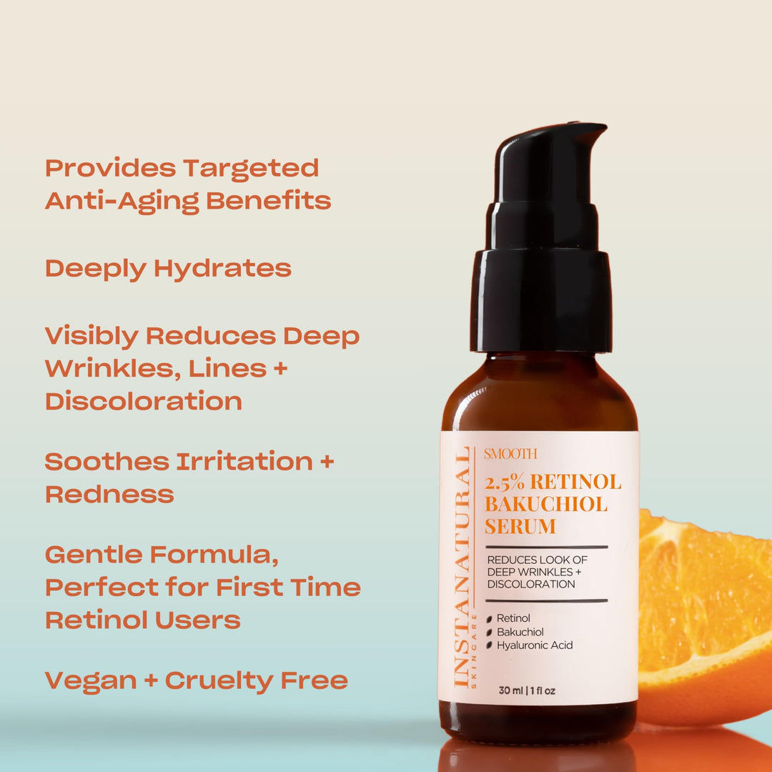 InstaNatural Retinol Bakuchiol Serum, 2.5%, 1 fl oz (30 ml)